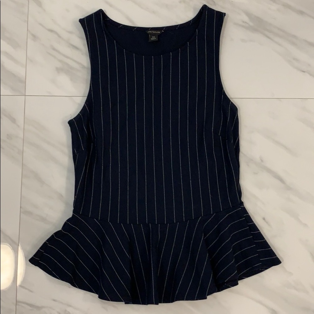 Pinstripe Peplum Top